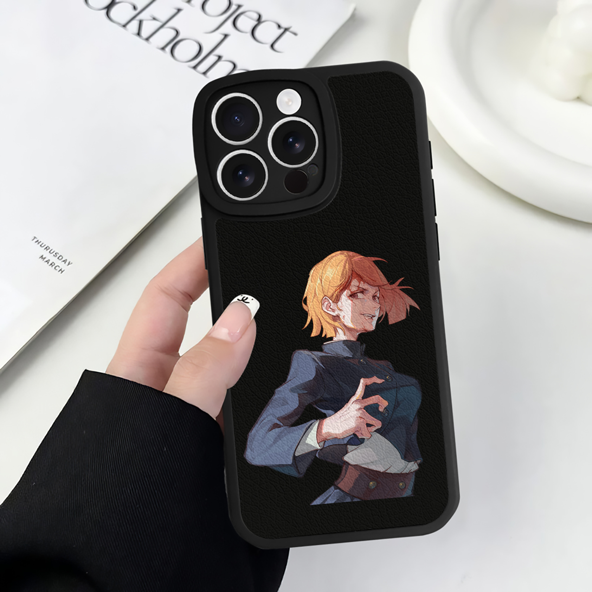 （画像用） 呪術廻戦 Jujutsu Kaisen 【iPhone 16シリーズ対応】シリコンスマホケース（レザー調） 材質：シリコン